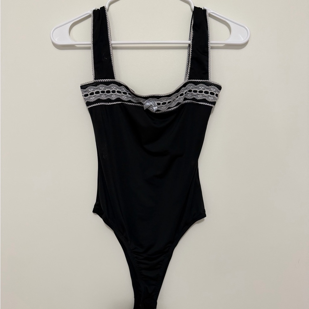 Princess Polly Black and Gray Bodysuit